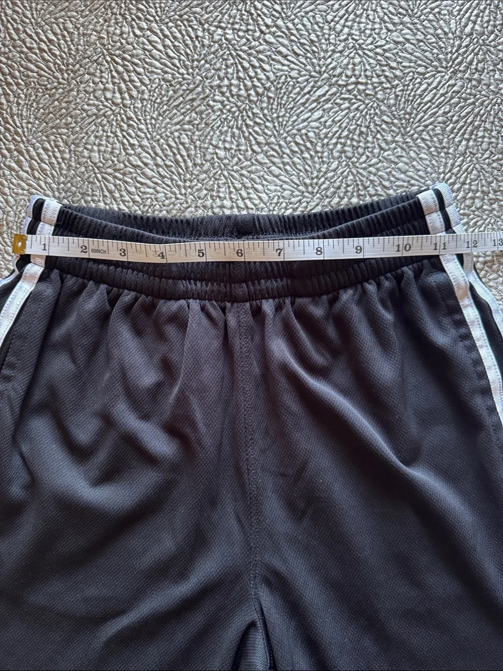 adidas Black Athletic Shorts with White Side Stripes